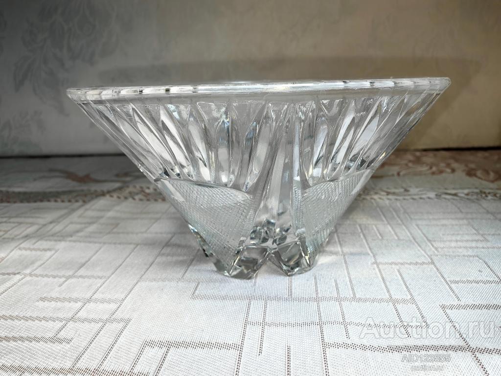 Ваза вазочка конфетница салатница граненное стекло СССР