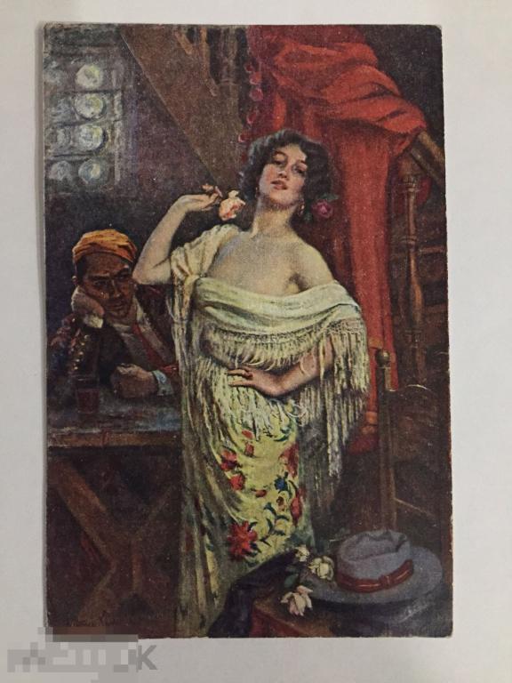 Открытка зарубежная живопись Кармен чистая