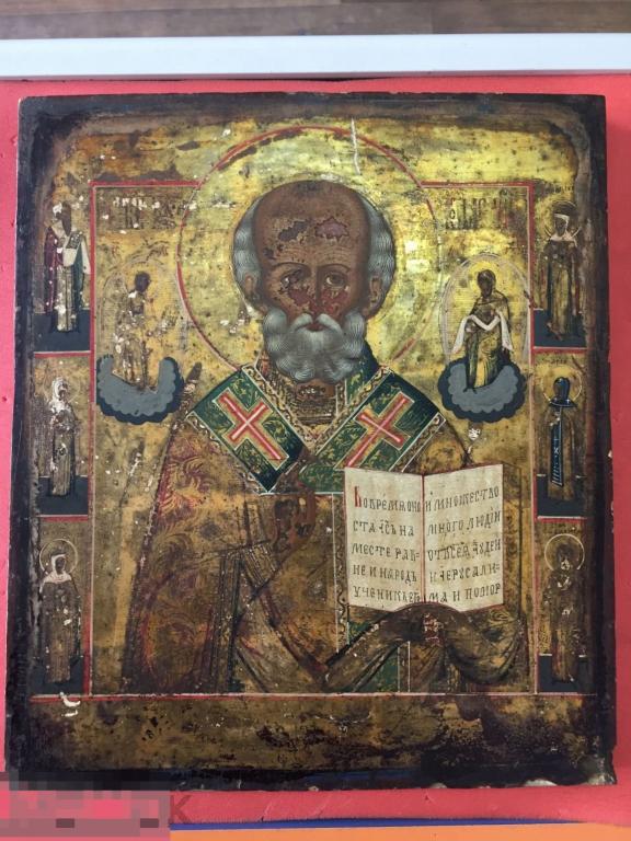 Икона Николай Чудотворец 355х310 мм 24 мм