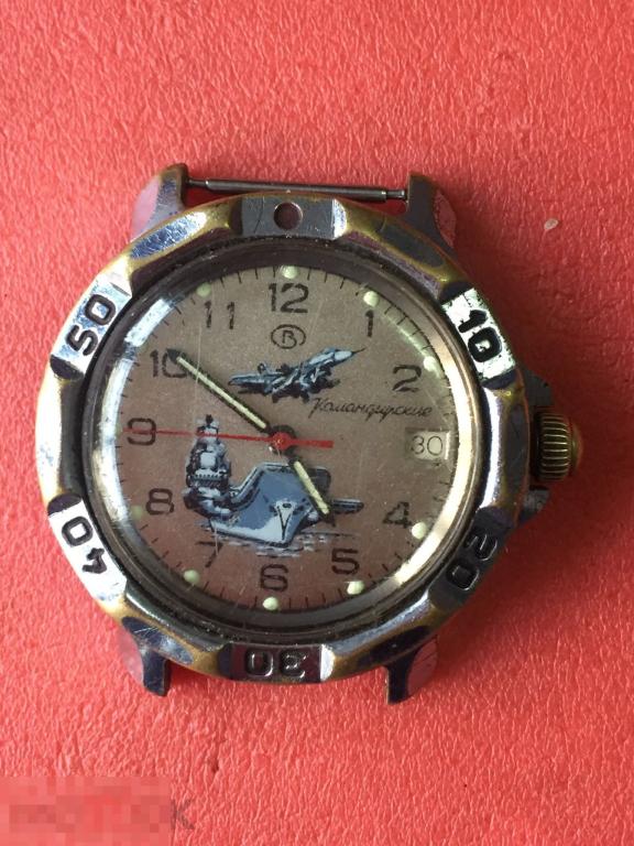Часы командирские Восток Командирские ВВС ВМФ авианосец с календарем водонепроницаемые на ходу