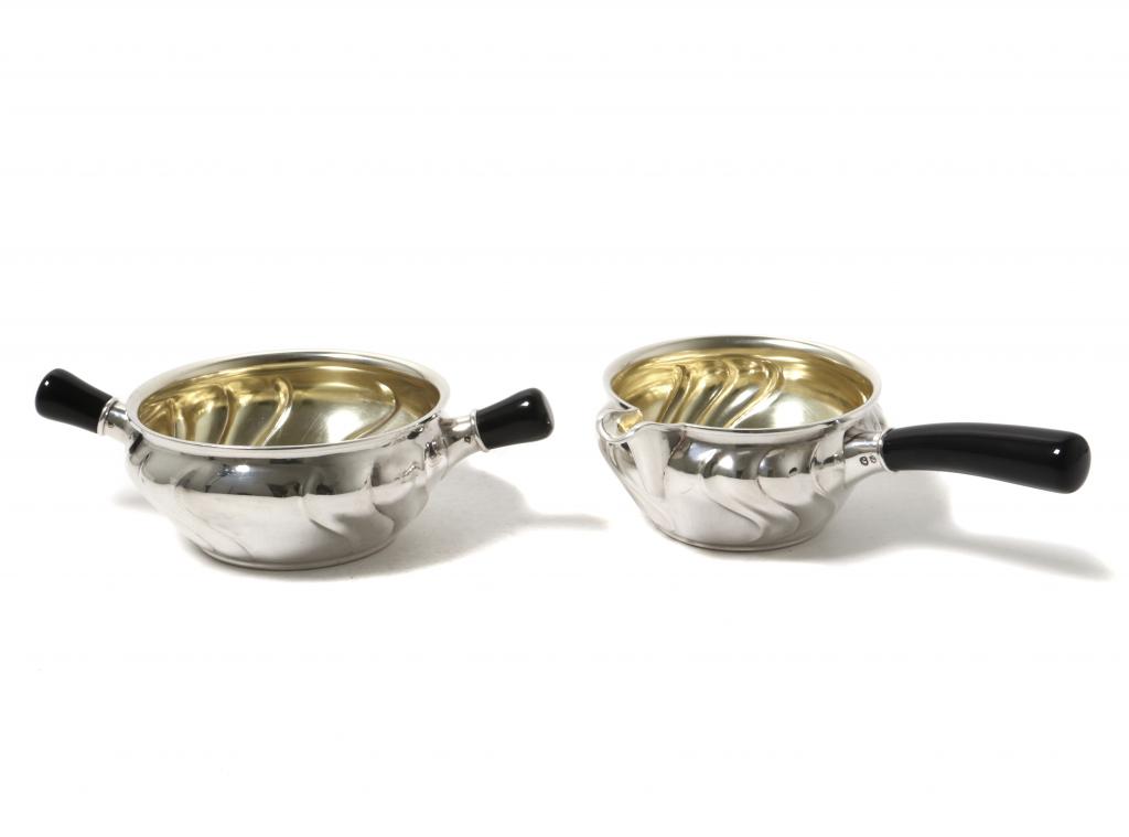 Серебряные сахарница и молочник. Дания, 1929 год