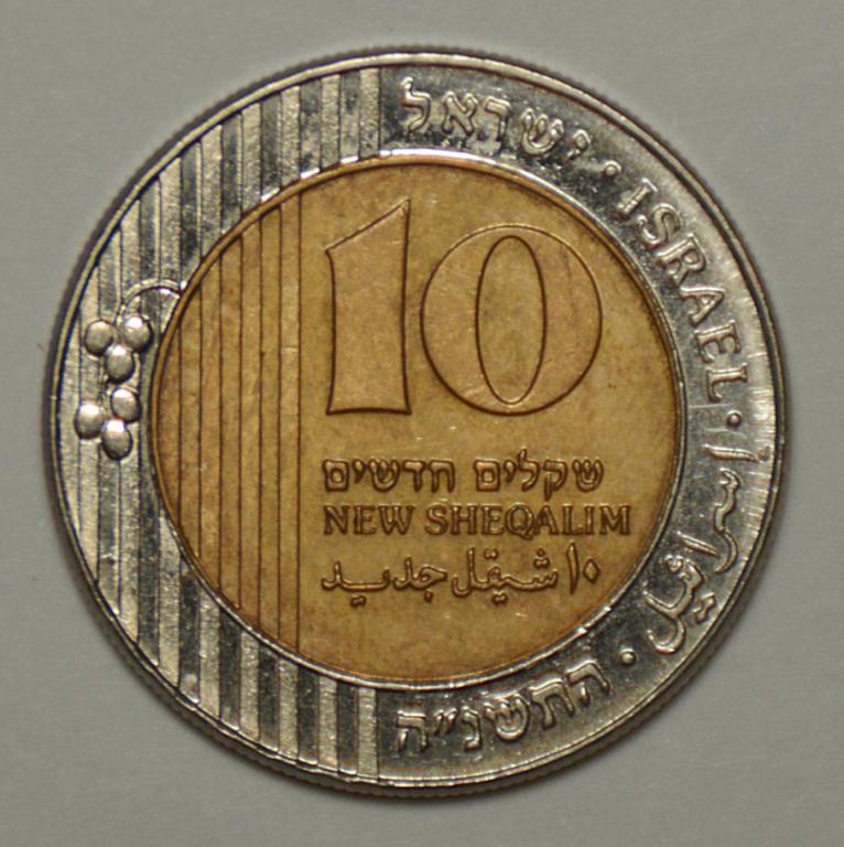 Израиль 10 новых шекелей 1995 XF+ (С37)
