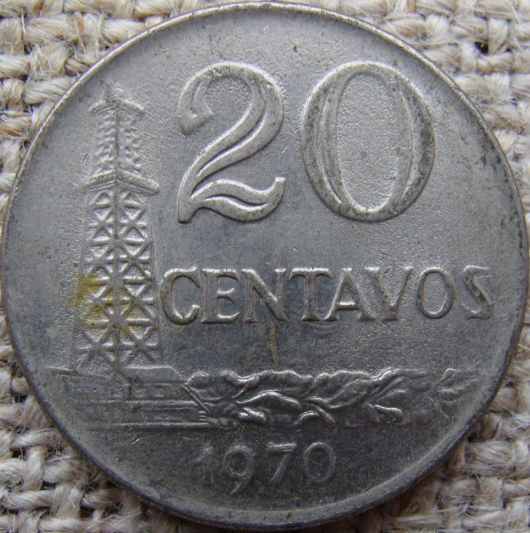 Бразилия 20 сентаво 1970 год