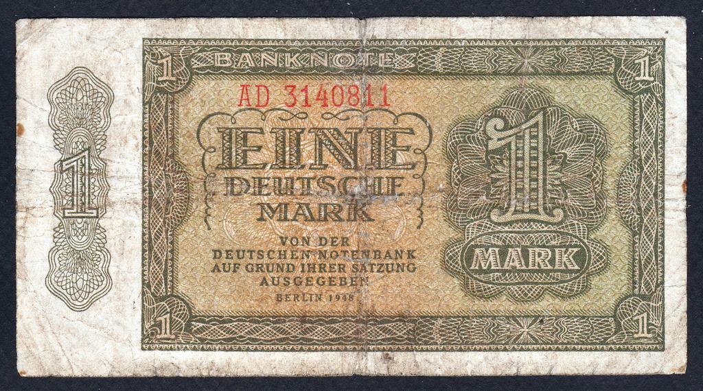 Германия ГДР 1 марка 1948 год.. серия AD