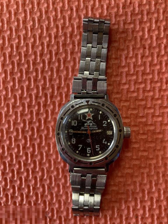 Часы Восток Россия водонепроницаемые Командирские звезда танк флаг