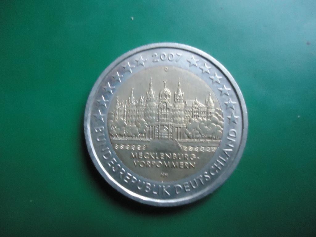 2007 г.  Германия 2 Евро  Евросоюз Биметалл Юбилейная