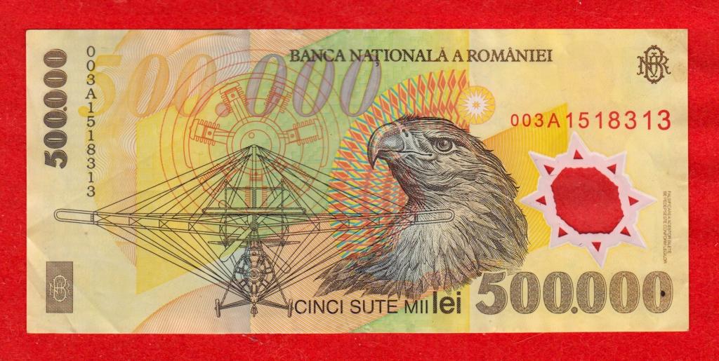 Румыния, 500000 (500 тыс.) лей, 2000, XF-, ПОЛИМЕР, 003A1518313 – ПЕРВАЯ ЛИТЕРА, RRR