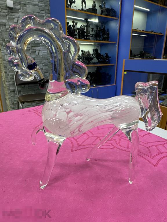 Конь огонь хрусталь цветное стекло без сколов и трещин высота 21 см СССР