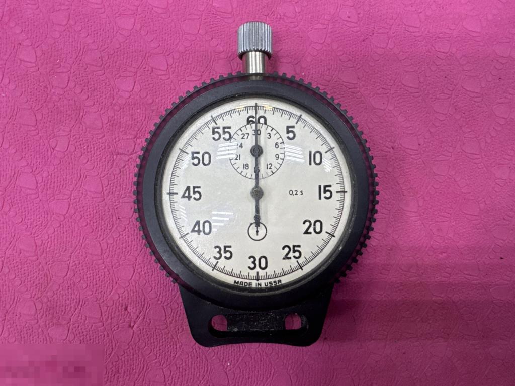 Секундомер Агат СССР made in ussr черный пластик рабочий