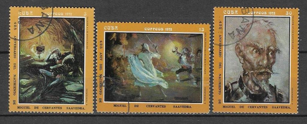 Куба 1972 г. Сервантес Дон Кихот Искусство Живопись Литература, гаш.