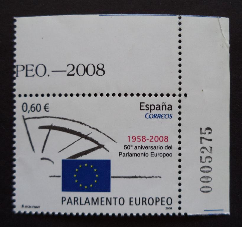 Испания 2008 г. 50-летие Европейского парламента 4  **   Л.46
