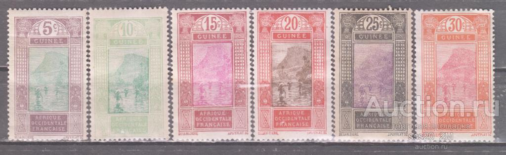 Французская Гвинея 1922 брод на реке Mi81,82,85,87-89 MH