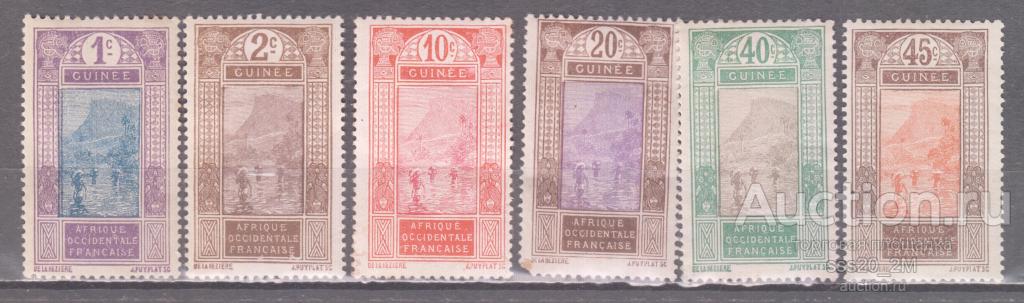 Французская Гвинея 1913 брод на реке Mi63,64,67,69,73,74 MH