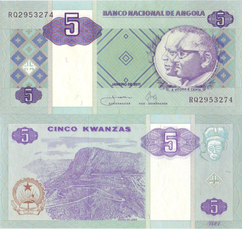 Ангола 5 кванза 2011 P144c пресс unc