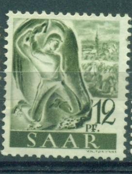 Саар 1947 г. Французская оккупация стандарт Шахтер негашеная* ЧБК