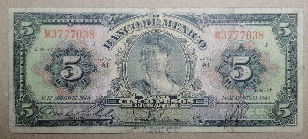 Мексика 5 песо 1946 год