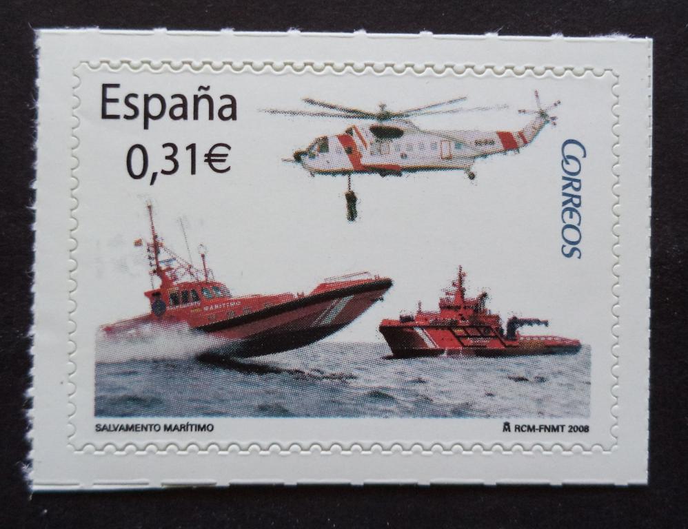 Испания  2008 г. Морские спасатели . Корабль . Вертолет  **   К.2