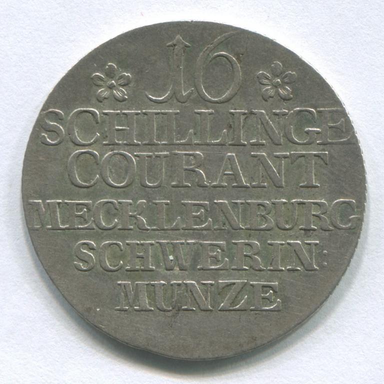ГЕРМАНИЯ/МЕКЛЕНБУРГ ШВЕРИН 16 ШИЛЛИНГОВ 1764 XF(Не дорого)