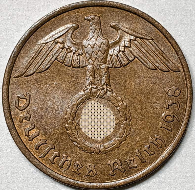 2 пфеннига .1938г. A