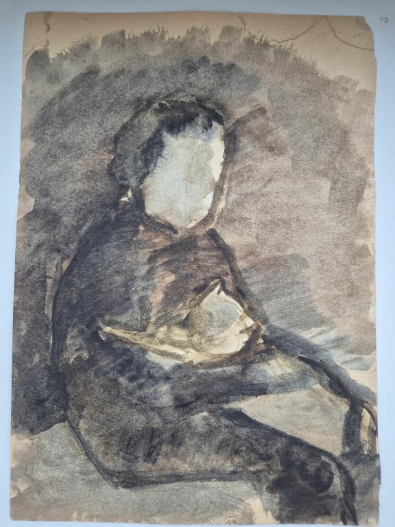 Дувидов В.А. (1932-2000) "Силуэт с котом"