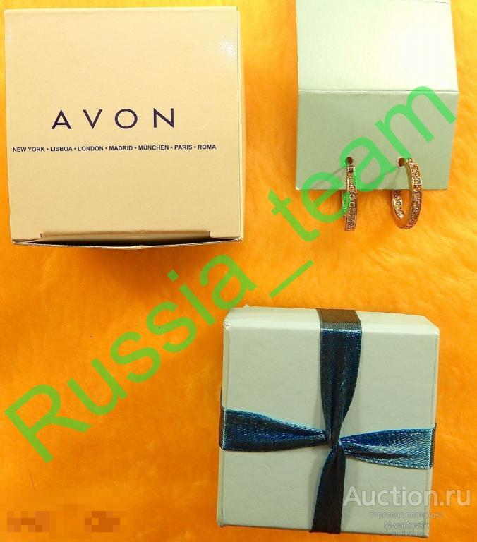 серьги со стразами  AVON с подарочной коробочкой