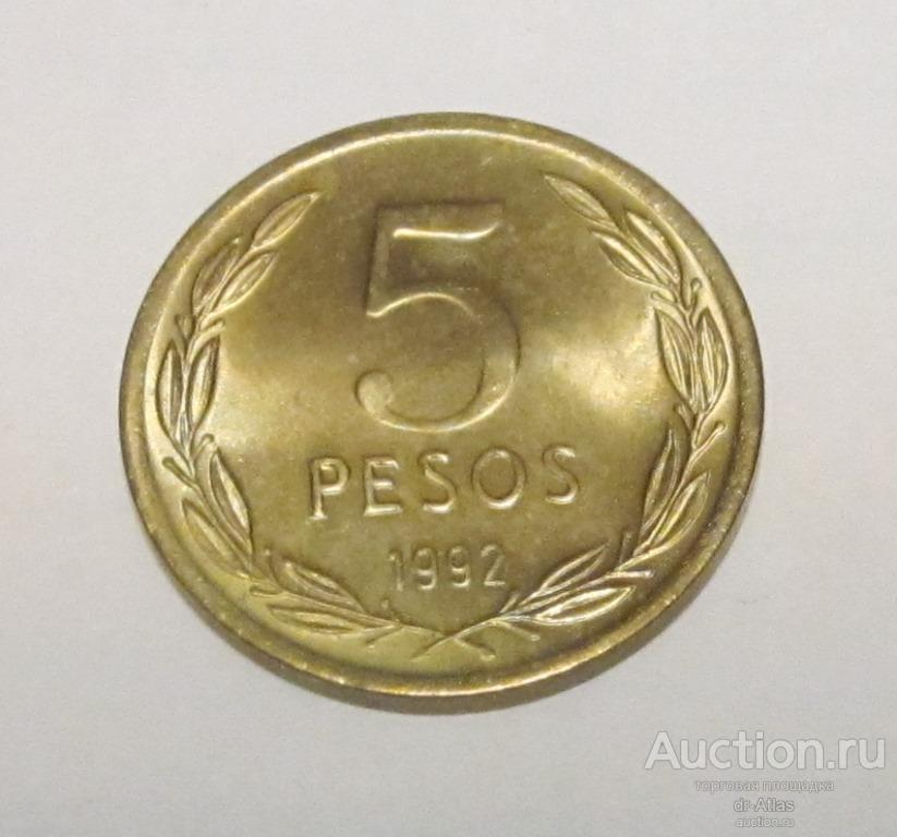Чили 5 песо 1992 UNC 8395