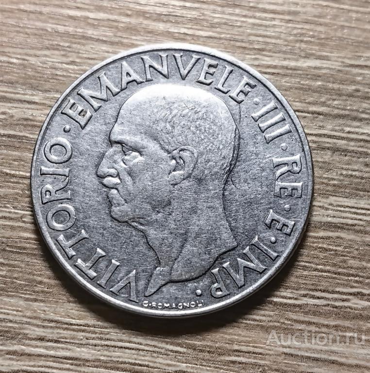 1 лира 1940 год Король Виктор Эммануил III Италия