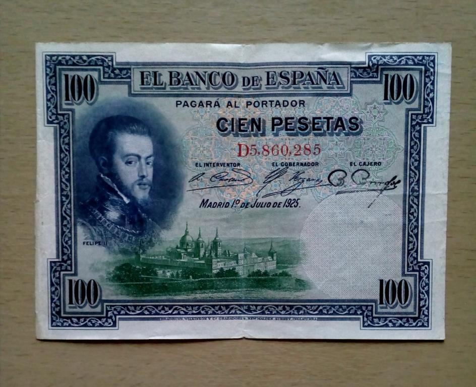 Испания 100 песет 1925 год