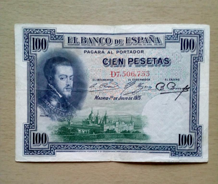 Испания 100 песет 1925 год