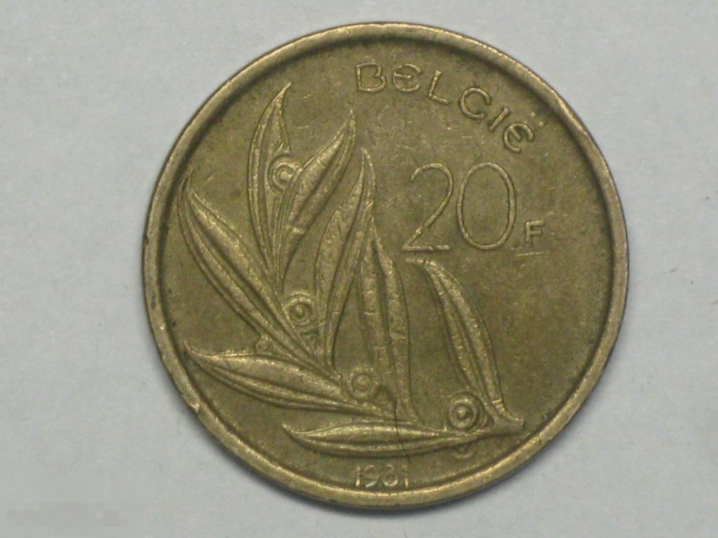Бельгия 20 франков 1981 Belgie