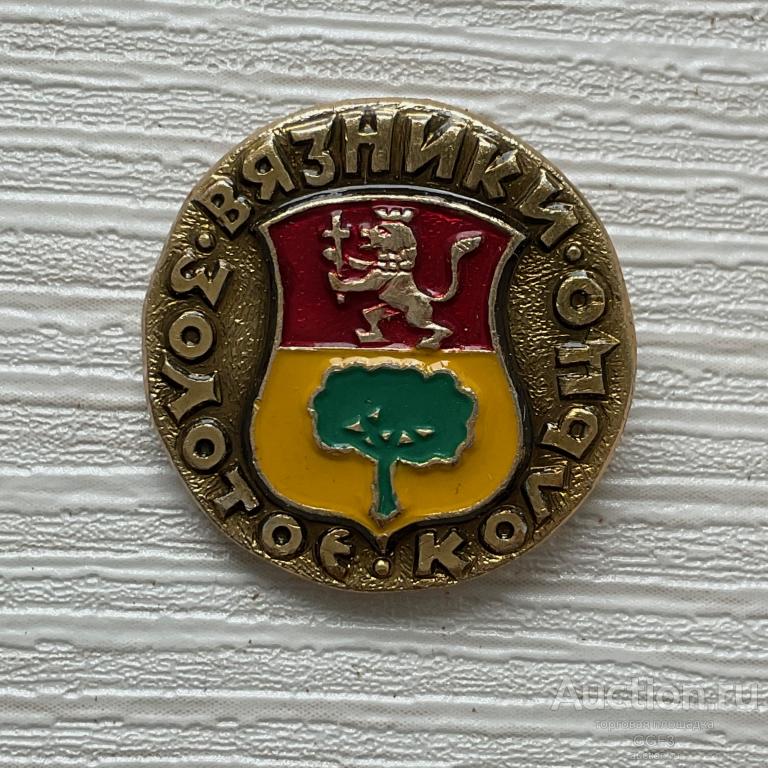 💟 Знак Значок СССР 💟  Герб Город Вязники Золотое кольцо.