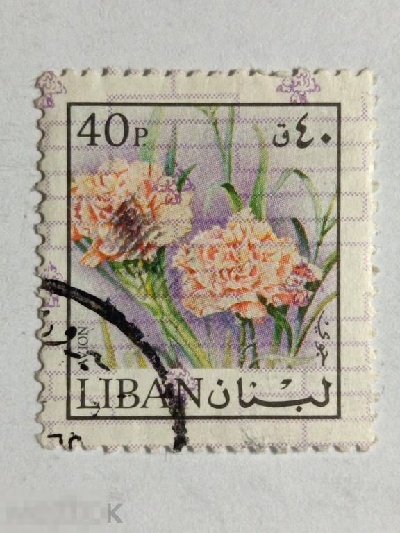 Ливан 1978 Флора Цветы Гвоздики марка 40 из серии