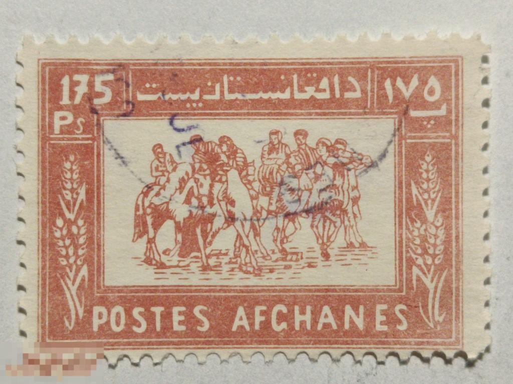 Афганистан 1960 Спорт Бузкаши Лошади Кони Всадник марка 175 (и2)