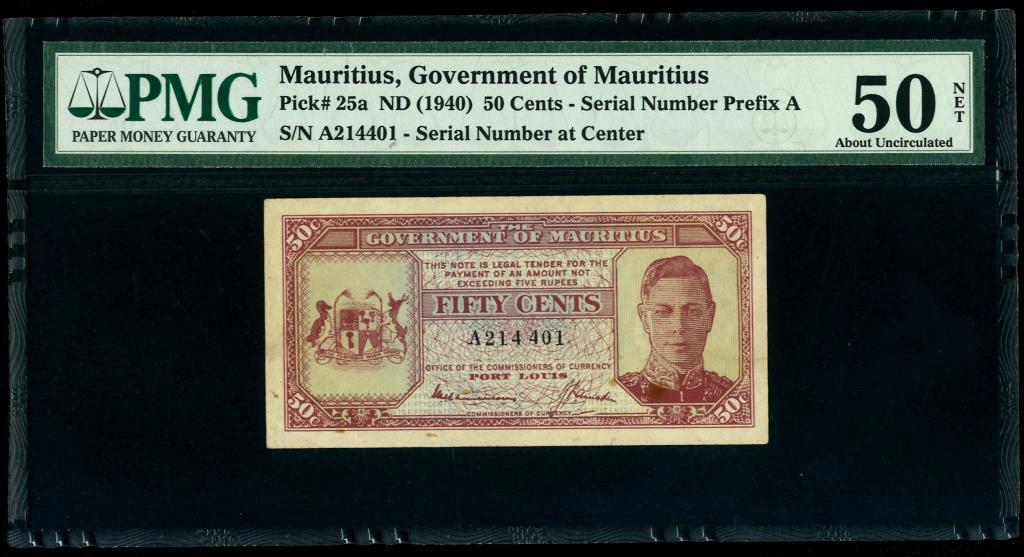 Республика Маврикий. 50 центов 1940 г.