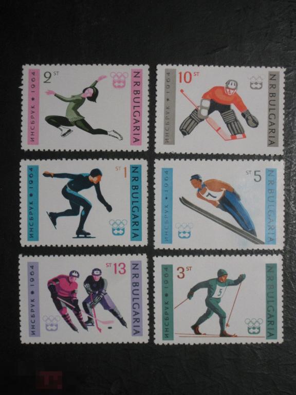 Болгария 1964 Спорт Зимняя олимпиада в Инсбруке 6 марок полная серия