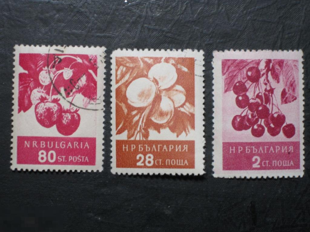 Болгария 1956 Флора Фрукты 3 марки из серии