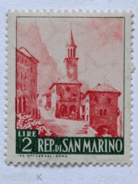 Сан Марино 1957 Городские пейзажи марка 2 из серии
