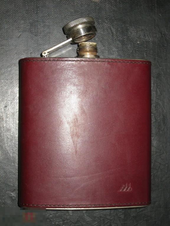 Фляга плоская 8 oz унций оплетка кожа