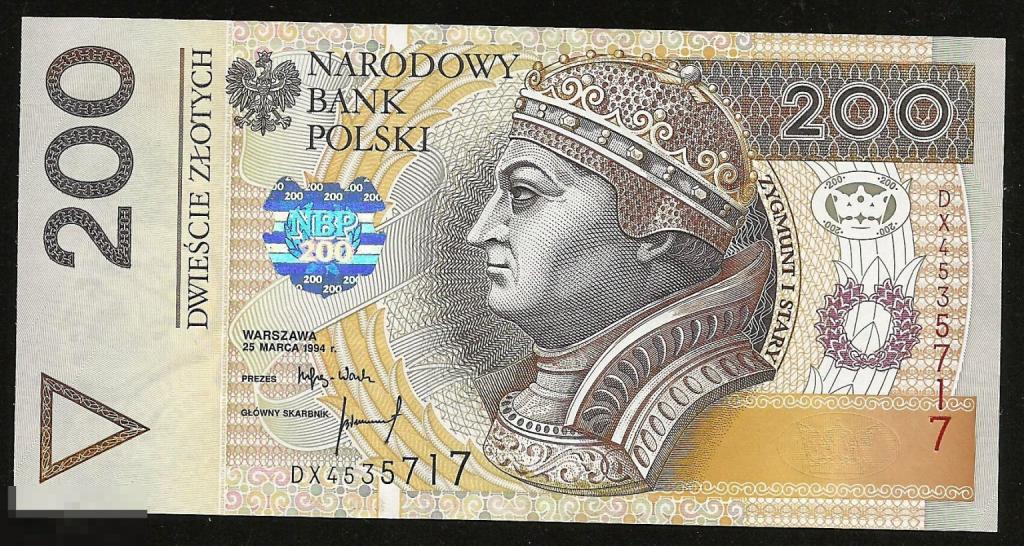 * Польша 200 Злотых 1994 ! UNC ++ !