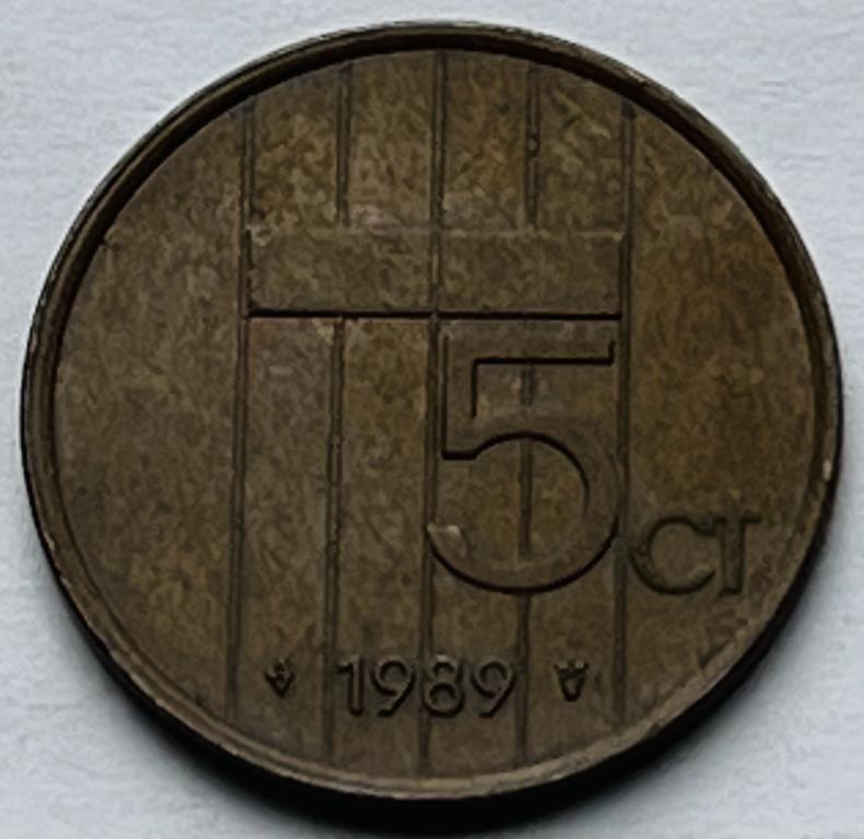 НИДЕРЛАНДЫ 5 ЦЕНТОВ 1989 ГОД (А)