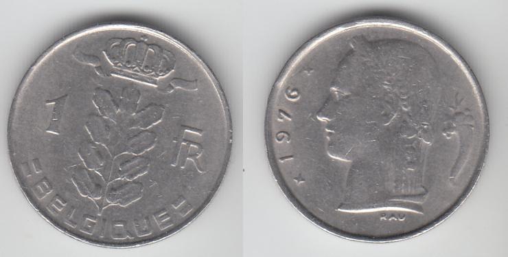 Бельгия 1 франк 1976 Belgique М