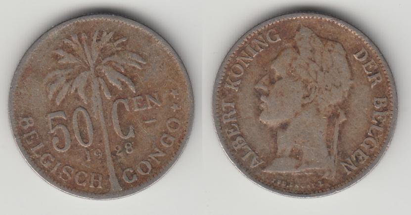Бельгийское Конго 50 сантимов 1928 Der Belgen