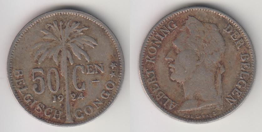 Бельгийское Конго 50 сантимов 1924 Der Belgen _1