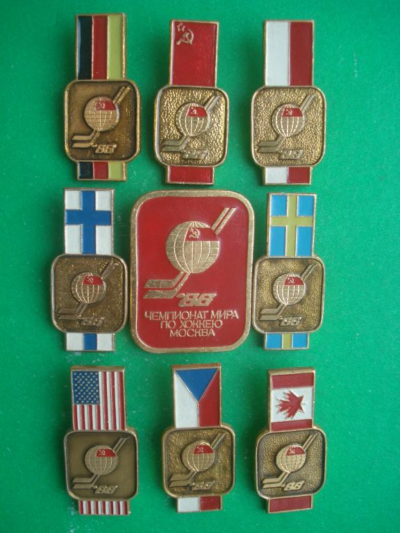 Хоккей.  Полный набор -  Чемпионат Мира по хоккею Москва 1986.
