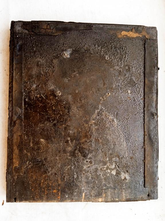 ИКОНА НИКОЛАЙ ЧУДОТВОРЕЦ , АНАЛОЙ , ОТ СЕРЕБРЯННОГО ОКЛАДА , ДО 1917 ГОДА !!! ПОСЛЕ ПОЖАРА !!!