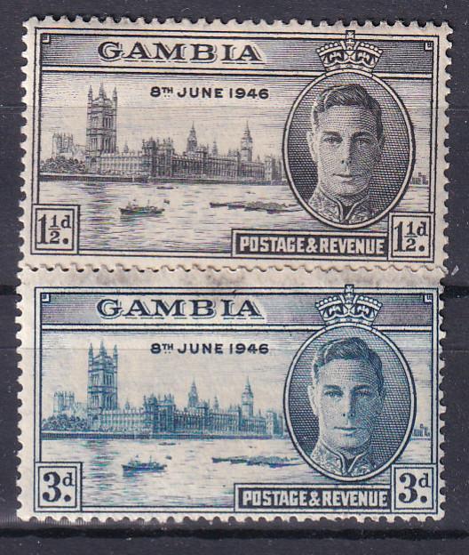 Гамбия. 1946. Празднование Победы в WWII. Чистые. Полная серия 2 марки