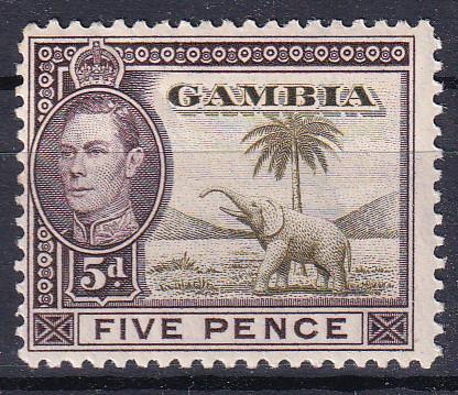 Гамбия. 1938. Слон. 5 пенсов. Чистая