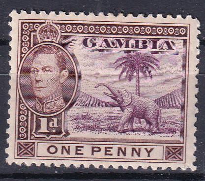 Гамбия. 1938. Слон. 1 пенс. Чистая