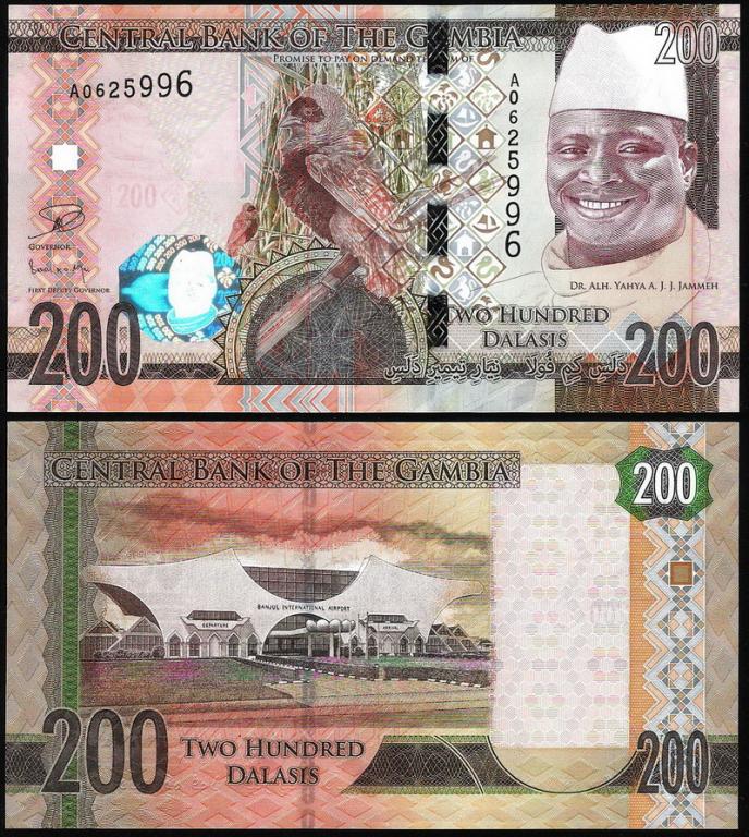 Гамбия 200 даласи 2015 год. UNC