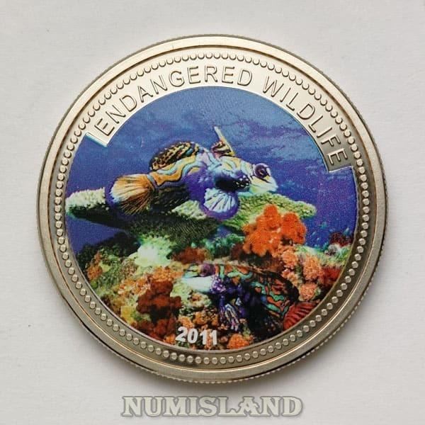 Палау 1 доллар 2011 PROOF Рыба Мандаринка